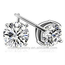 Fashion Round Solitaire Silver stud earrings For Women SE-003